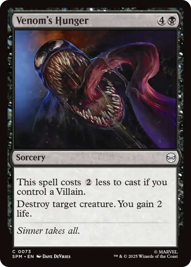 Venom's Hunger Best Commons Spiderman Draft