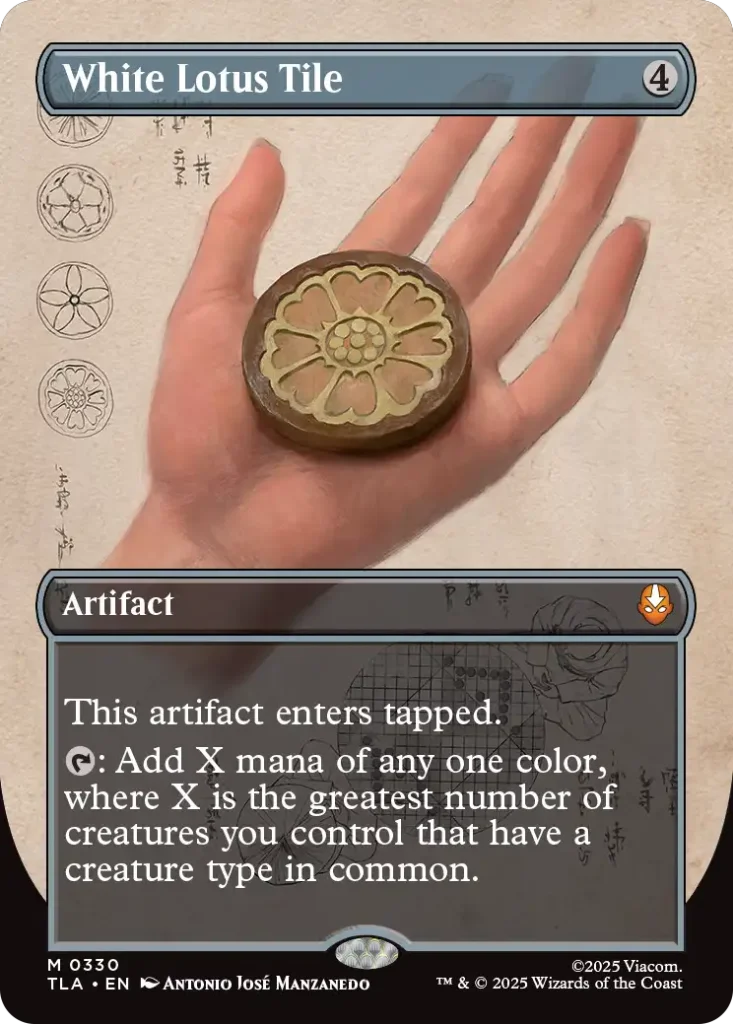 White Lotus Tile MTG Avatar Field Notes Treatment