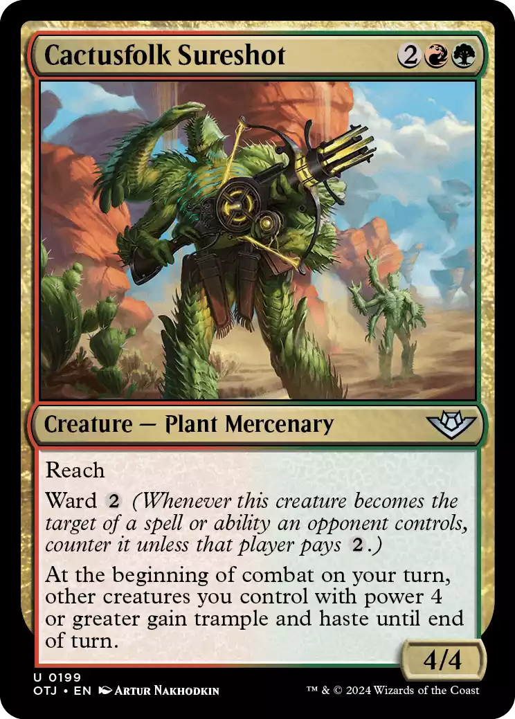 199 OTJ Cactusfolk Sureshot Cactusfolk Sureshot Outlaws of Thunder Junction Draft Archetypes
