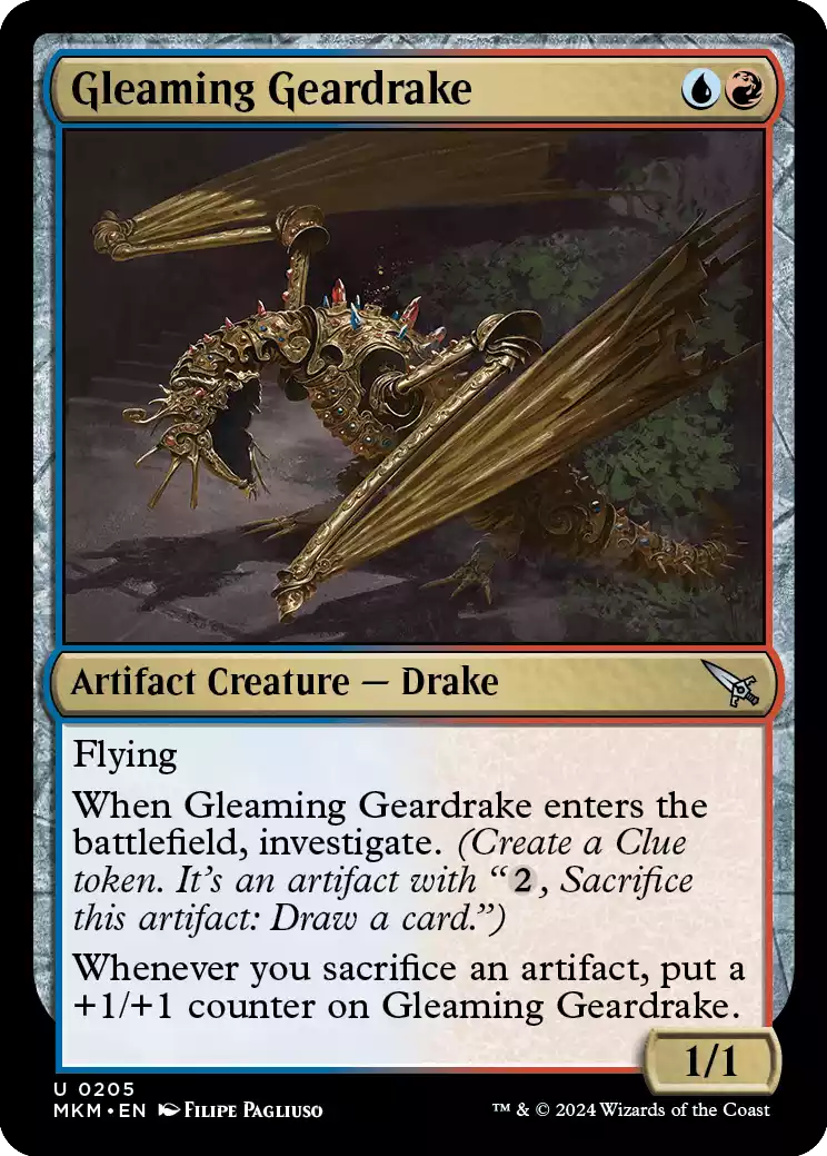 205 MKM Gleaming Geardrake Gleaming Geardrake Karlov Manor Draft Archetypes