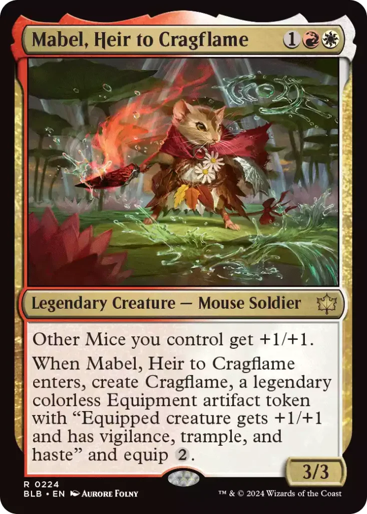 224 BLB Mabel, Heir to Cragflame Bloomburrow Spoilers Mabel, Heir to Cragflame Bloomburrow Spoilers